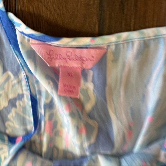 Lilly Pulitzer Deanna Romper in bay blue Into the deep SZ XL - Picture 3 of 5